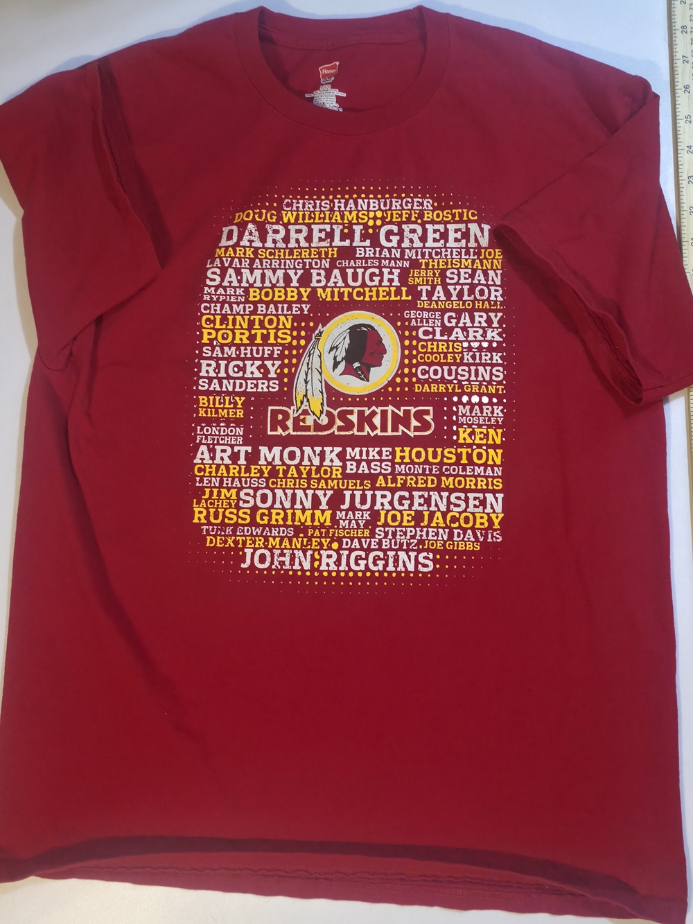Retro Hanes Washington Redskins Franchise Legends Typography Graphic Tee L